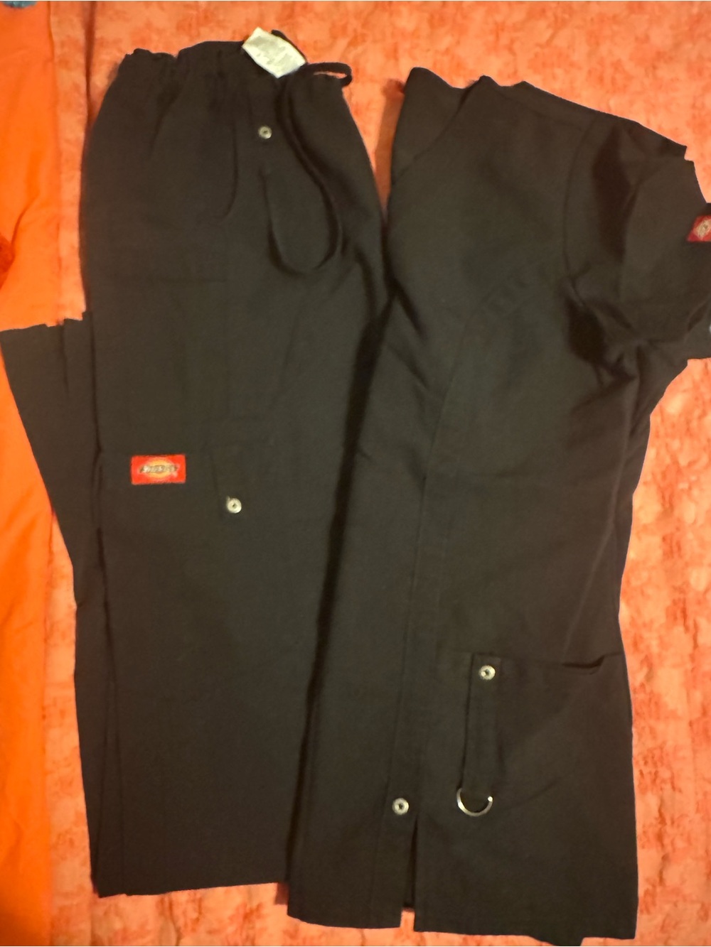 Womens Dickies Black Scrub Top and Pants Set